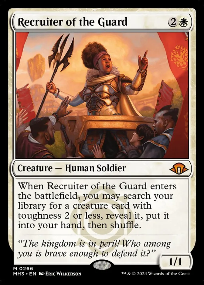 2024 Modern Horizons 3 Recruiter of the Guard #266 mythic card image