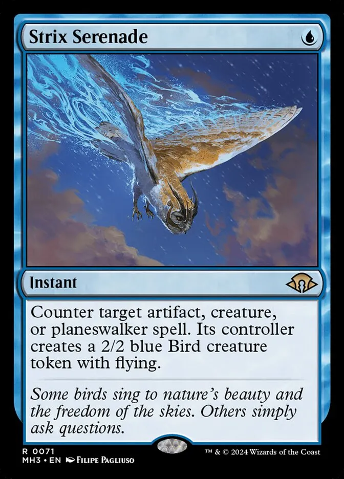 2024 Modern Horizons 3 Strix Serenade [Prerelease] rare #71 rare card image