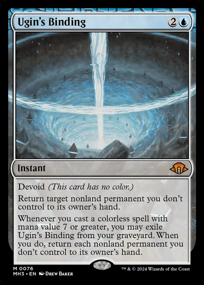 2024 Modern Horizons 3 Ugin's Binding #76 mythic card image