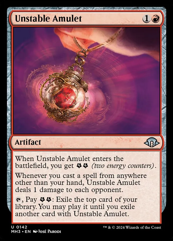 2024 Modern Horizons 3 Unstable Amulet #142 uncommon card image