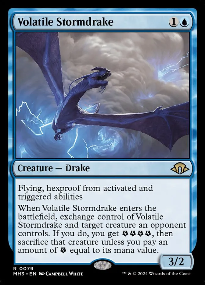 2024 Modern Horizons 3 Volatile Stormdrake #79 rare card image