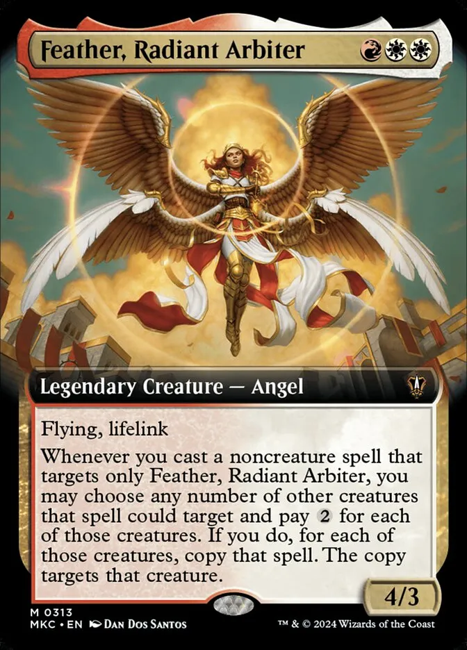 2024 Murders at Karlov Manor Commander Feather, Radiant Arbiter [Extended Art] mythic #313 mythic card image