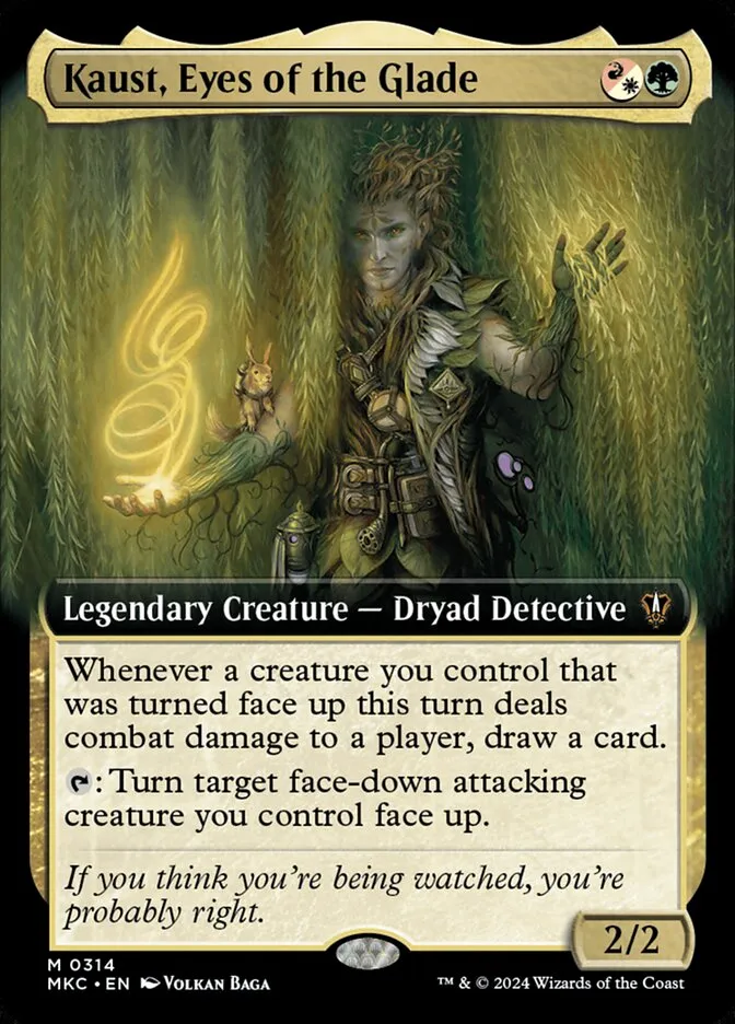 2024 Murders at Karlov Manor Commander Kaust, Eyes of the Glade [Extended Art] mythic #314 mythic card image