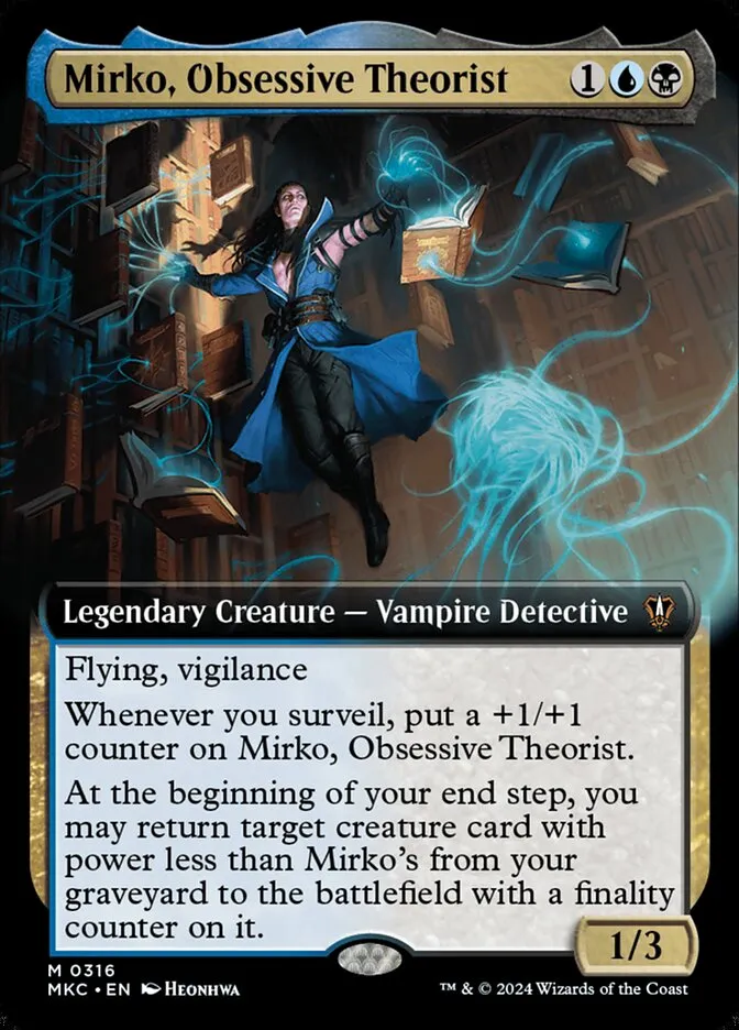 2024 Murders at Karlov Manor Commander Mirko, Obsessive Theorist [Extended Art] mythic #316 mythic card image