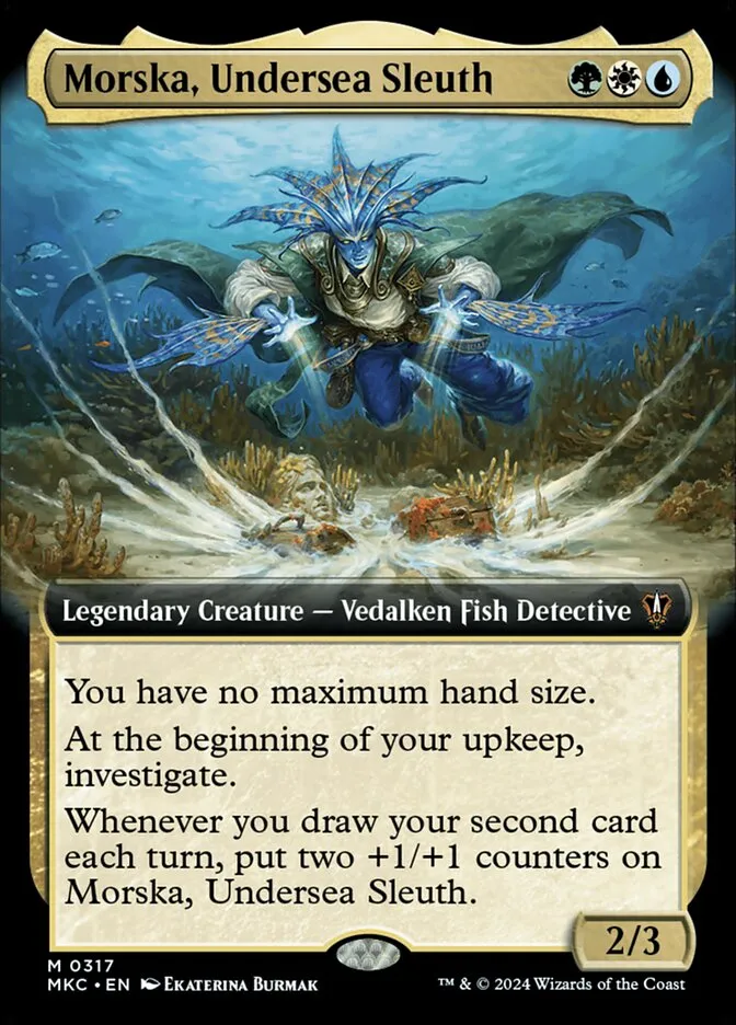 2024 Murders at Karlov Manor Commander Morska, Undersea Sleuth [Extended Art] mythic #317 mythic card image