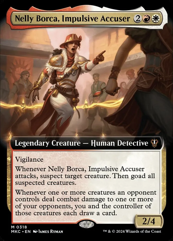 2024 Murders at Karlov Manor Commander Nelly Borca, Impulsive Accuser [Extended Art] mythic #318 mythic card image