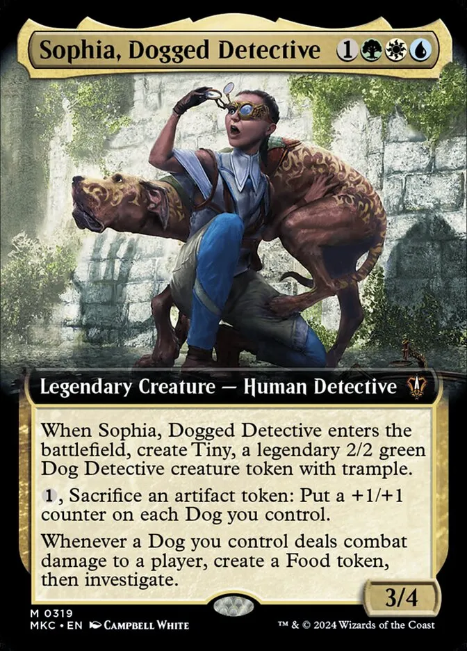 2024 Murders at Karlov Manor Commander Sophia, Dogged Detective [Extended Art] mythic #319 mythic card image