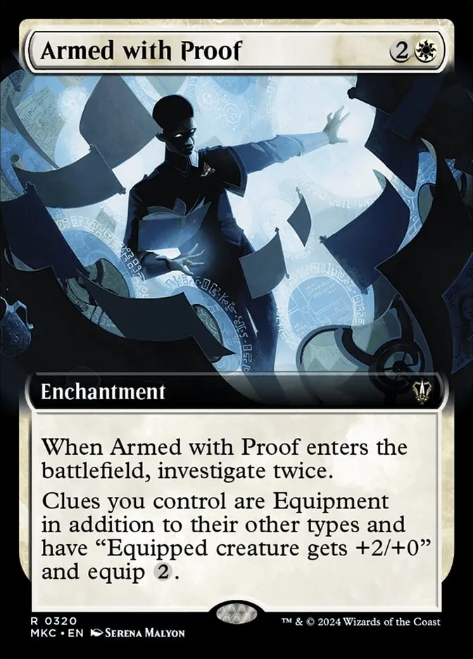 2024 Murders at Karlov Manor Commander Armed with Proof [Extended Art] rare #320 rare card image