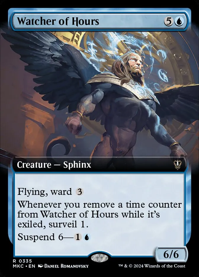 2024 Murders at Karlov Manor Commander Watcher of Hours [Extended Art] rare #335 rare card image