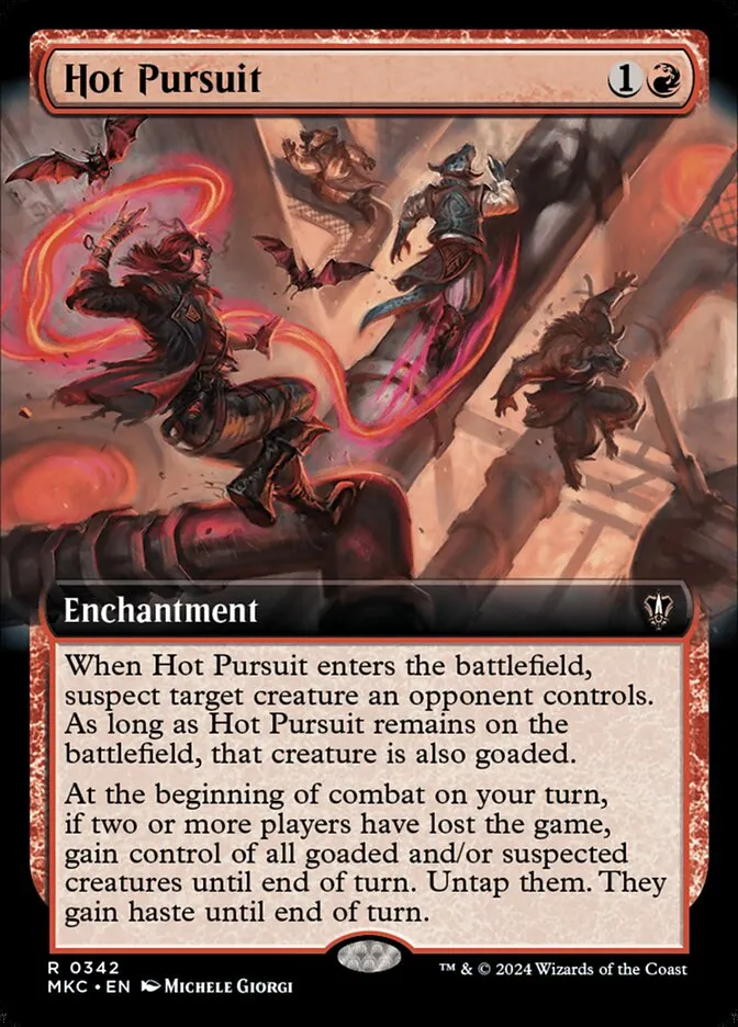 2024 Murders at Karlov Manor Commander Hot Pursuit [Extended Art] rare #342 rare card image