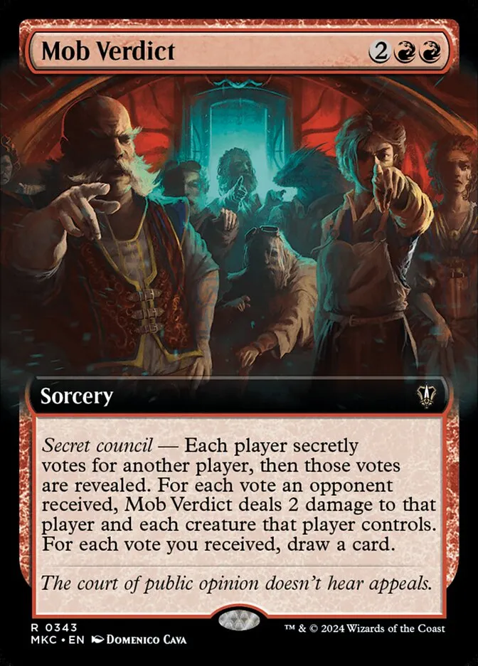 2024 Murders at Karlov Manor Commander Mob Verdict [Extended Art] rare #343 rare card image