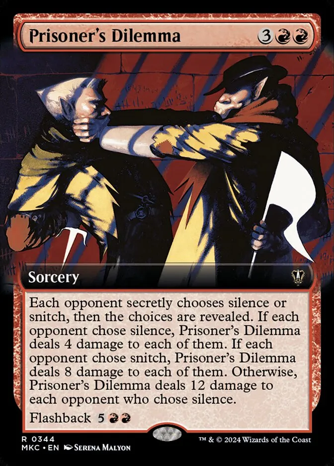 2024 Murders at Karlov Manor Commander Prisoner's Dilemma [Extended Art] rare #344 rare card image