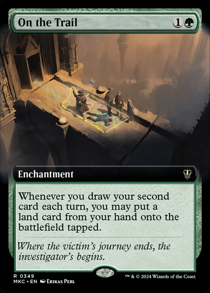 2024 Murders at Karlov Manor Commander On the Trail [Extended Art] rare #349 rare card image
