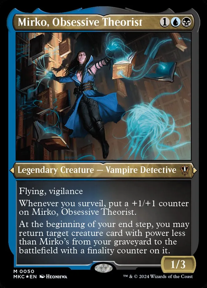 2024 Murders at Karlov Manor Commander Mirko, Obsessive Theorist mythic #50 mythic card image