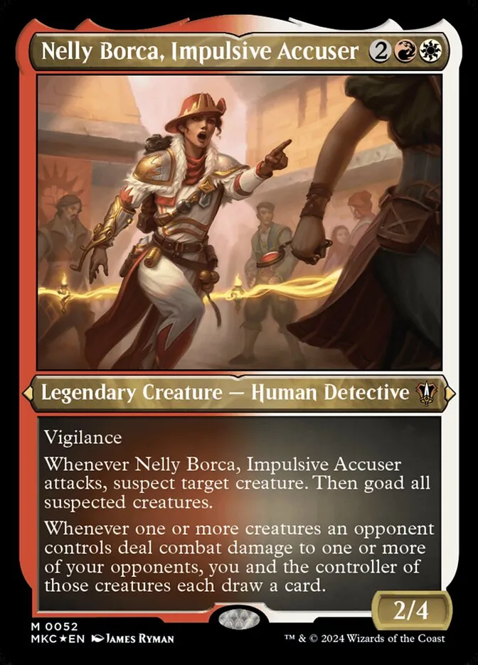 2024 Murders at Karlov Manor Commander Nelly Borca, Impulsive Accuser mythic #52 mythic card image