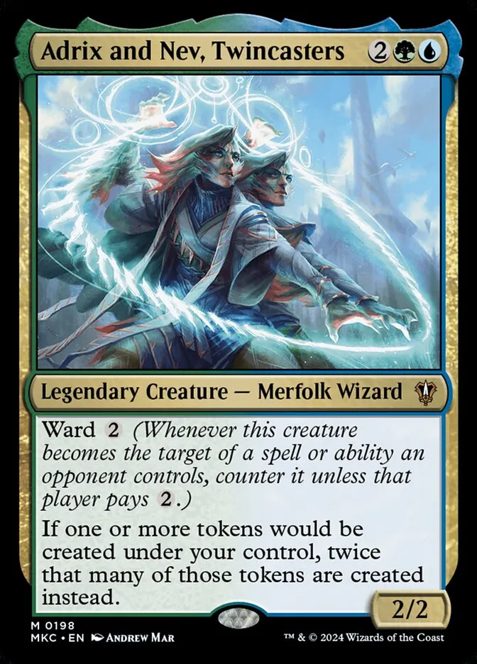 2024 Murders at Karlov Manor Commander Adrix and Nev, Twincasters #198 mythic card image