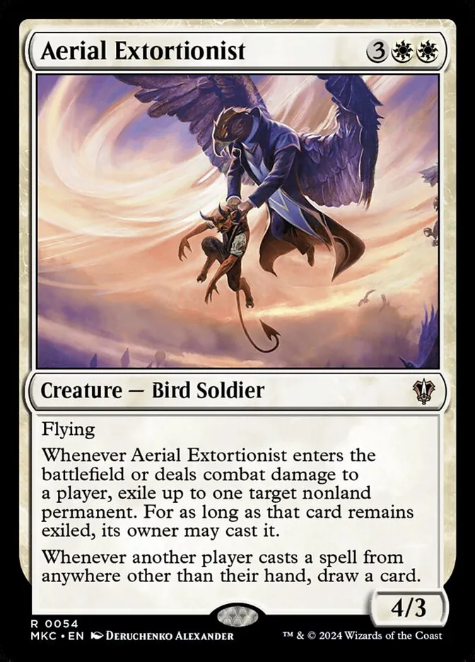 2024 Murders at Karlov Manor Commander Aerial Extortionist rare #54 rare card image