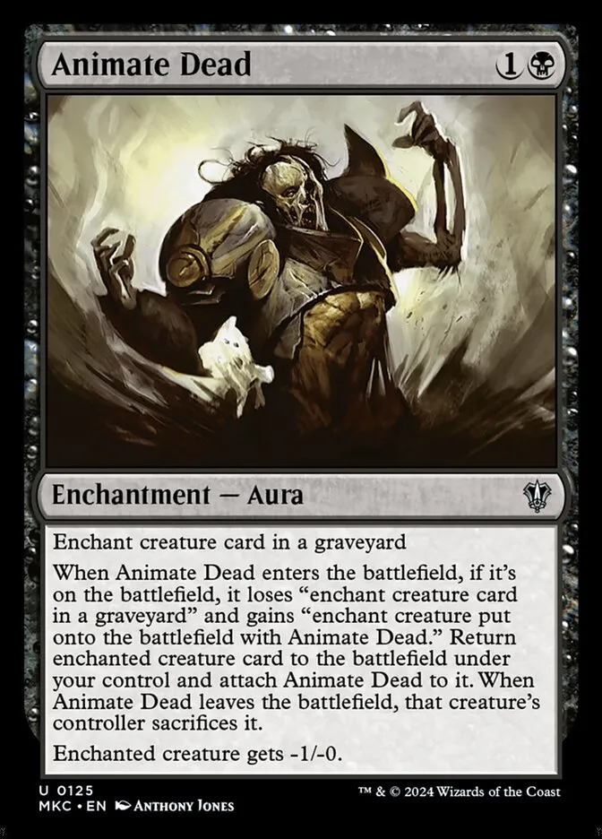 2024 Murders at Karlov Manor Commander Animate Dead #125 uncommon card image
