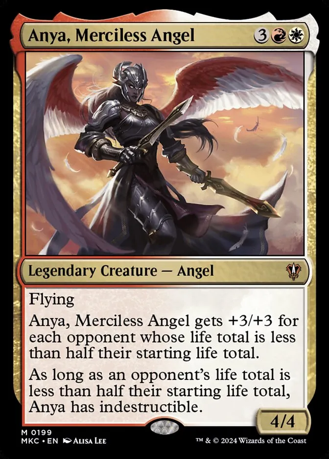 2024 Murders at Karlov Manor Commander Anya, Merciless Angel #199 mythic card image
