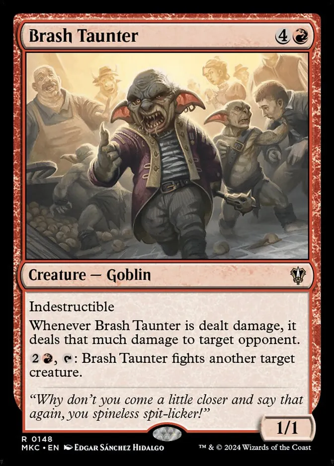 2024 Murders at Karlov Manor Commander Brash Taunter #148 rare card image