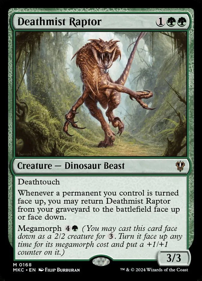 2024 Murders at Karlov Manor Commander Deathmist Raptor #168 mythic card image