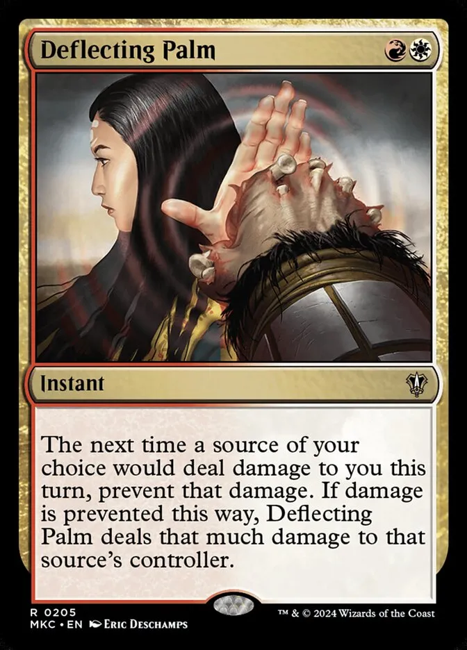 2024 Murders at Karlov Manor Commander Deflecting Palm #205 rare card image