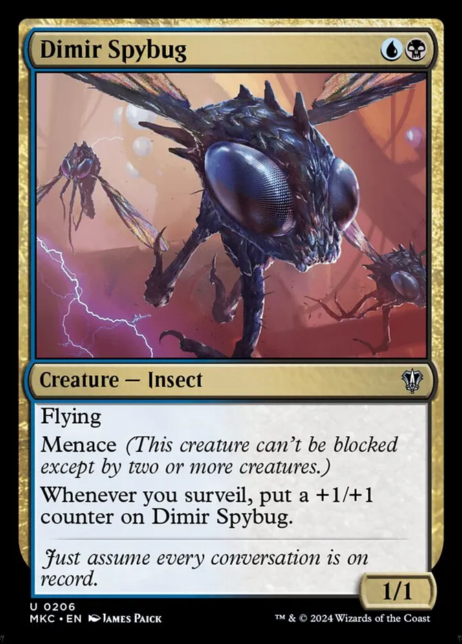 2024 Murders at Karlov Manor Commander Dimir Spybug #206 uncommon card image