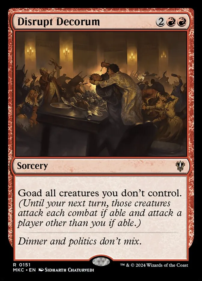 2024 Murders at Karlov Manor Commander Disrupt Decorum #151 rare card image