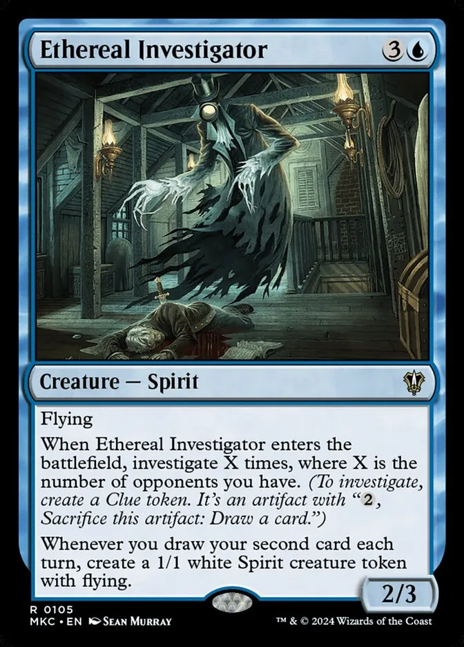 2024 Murders at Karlov Manor Commander Ethereal Investigator rare #105 rare card image