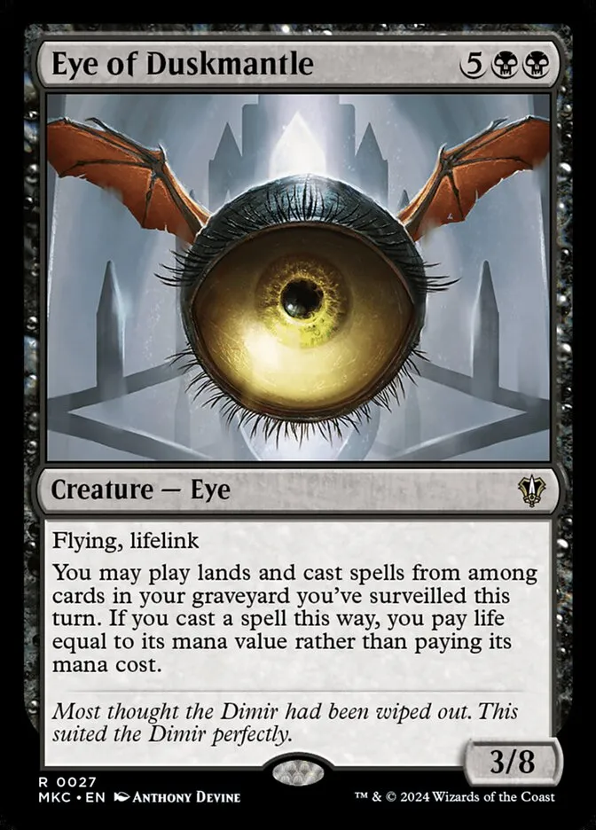2024 Murders at Karlov Manor Commander Eye of Duskmantle rare #27 rare card image