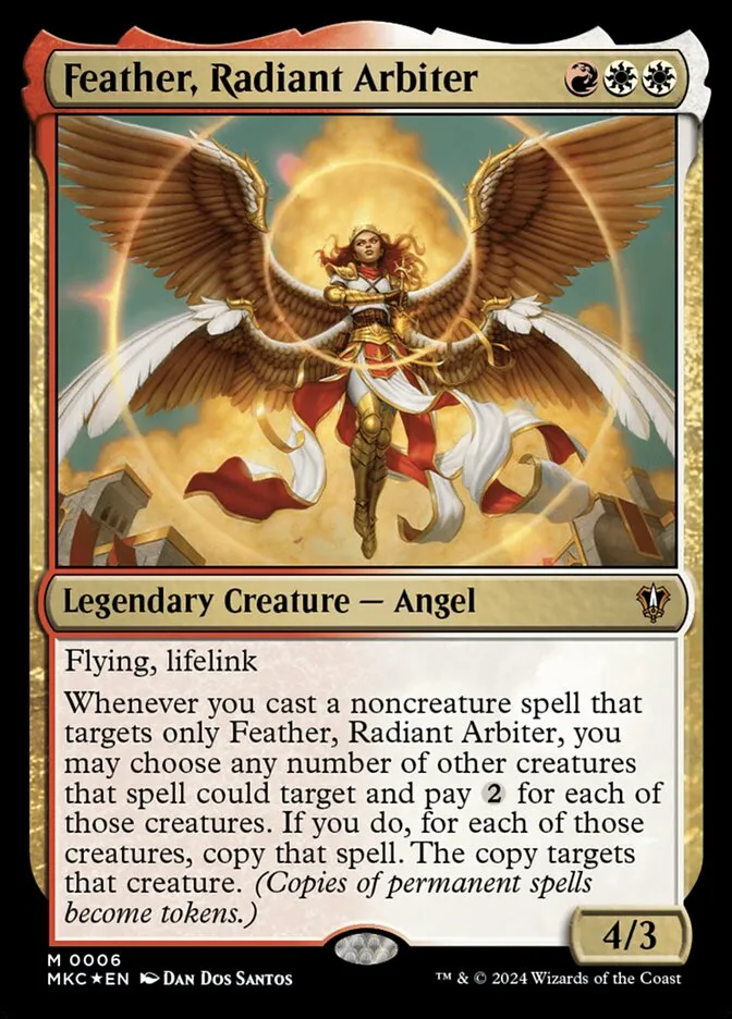 2024 Murders at Karlov Manor Commander Feather, Radiant Arbiter mythic #6 mythic card image