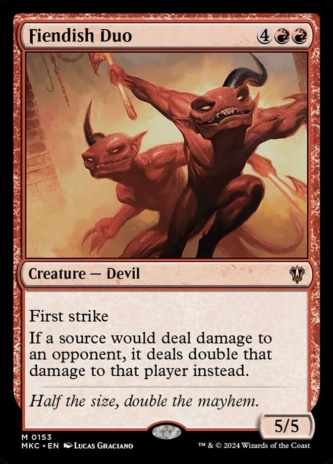 2024 Murders at Karlov Manor Commander Fiendish Duo #153 mythic card image