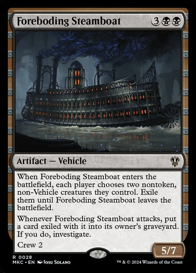 2024 Murders at Karlov Manor Commander Foreboding Steamboat rare #28 rare card image