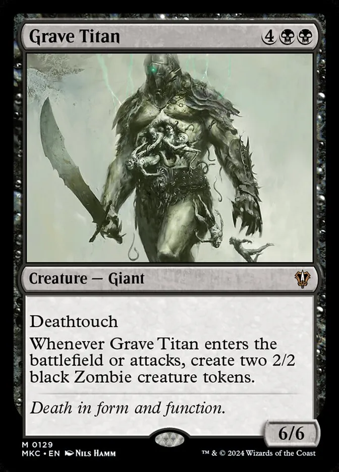 2024 Murders at Karlov Manor Commander Grave Titan #129 mythic card image