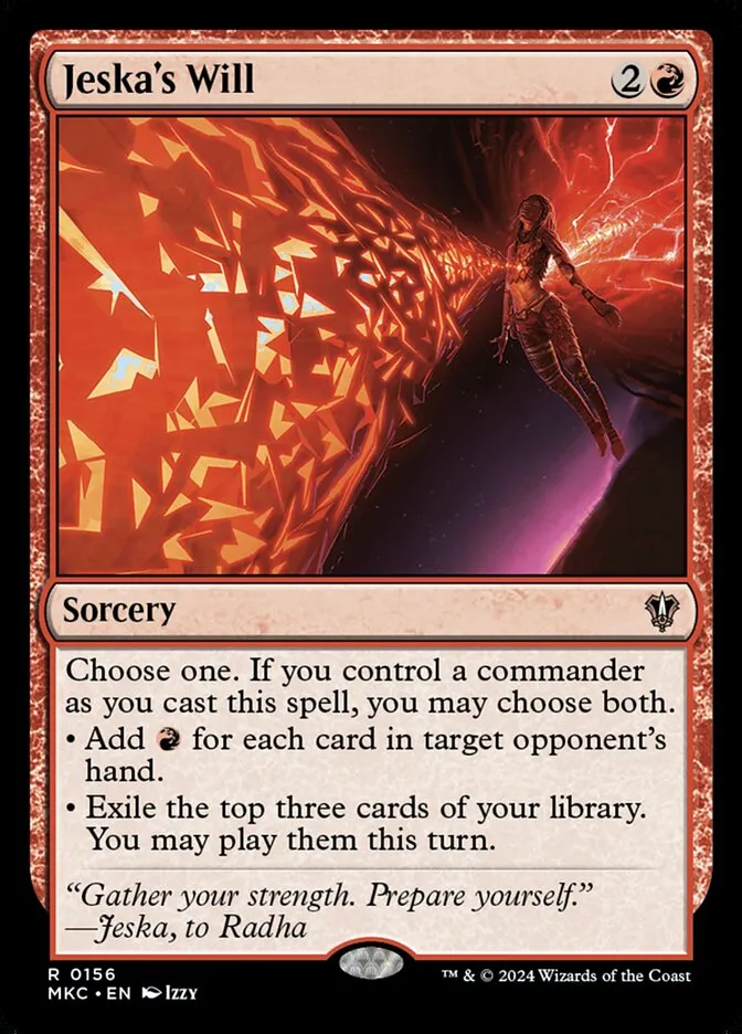 2024 Murders at Karlov Manor Commander Jeska's Will rare #156 rare card image