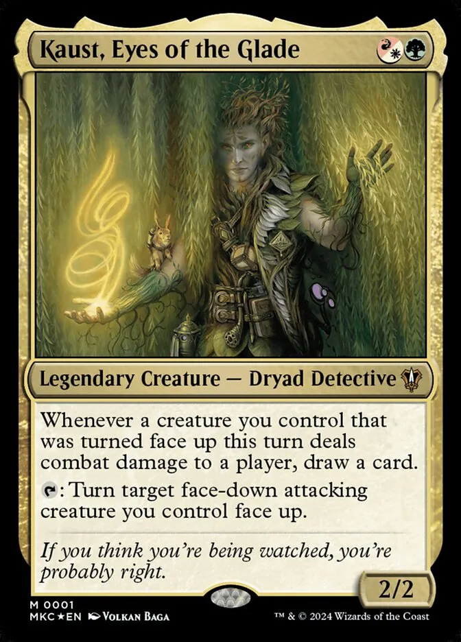 2024 Murders at Karlov Manor Commander Kaust, Eyes of the Glade mythic #1 mythic card image