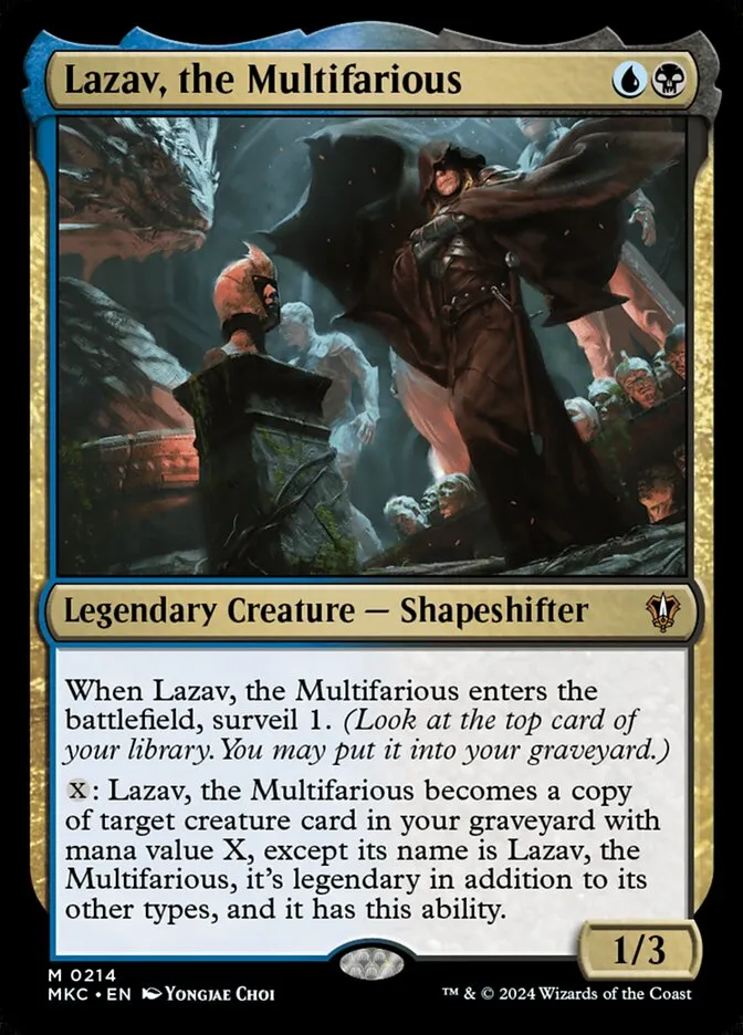 2024 Murders at Karlov Manor Commander Lazav, the Multifarious #214 mythic card image