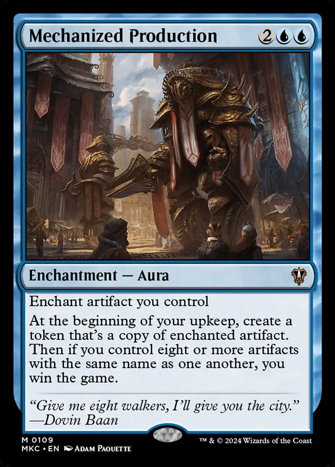 2024 Murders at Karlov Manor Commander Mechanized Production #109 mythic card image