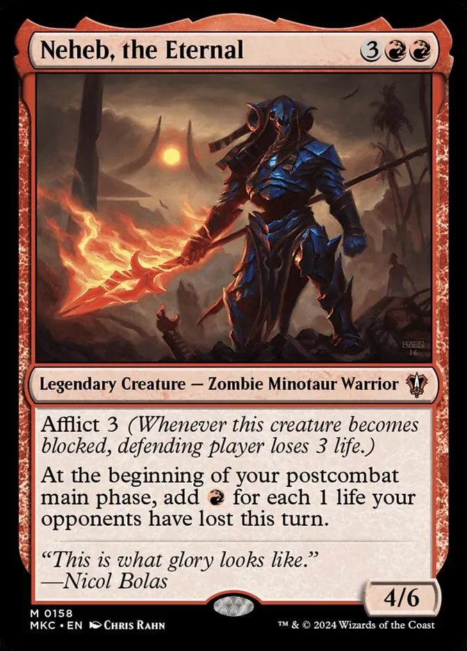 2024 Murders at Karlov Manor Commander Neheb, the Eternal #158 mythic card image