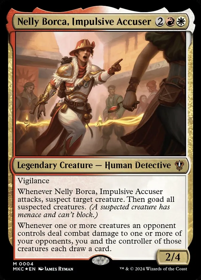 2024 Murders at Karlov Manor Commander Nelly Borca, Impulsive Accuser mythic #4 mythic card image