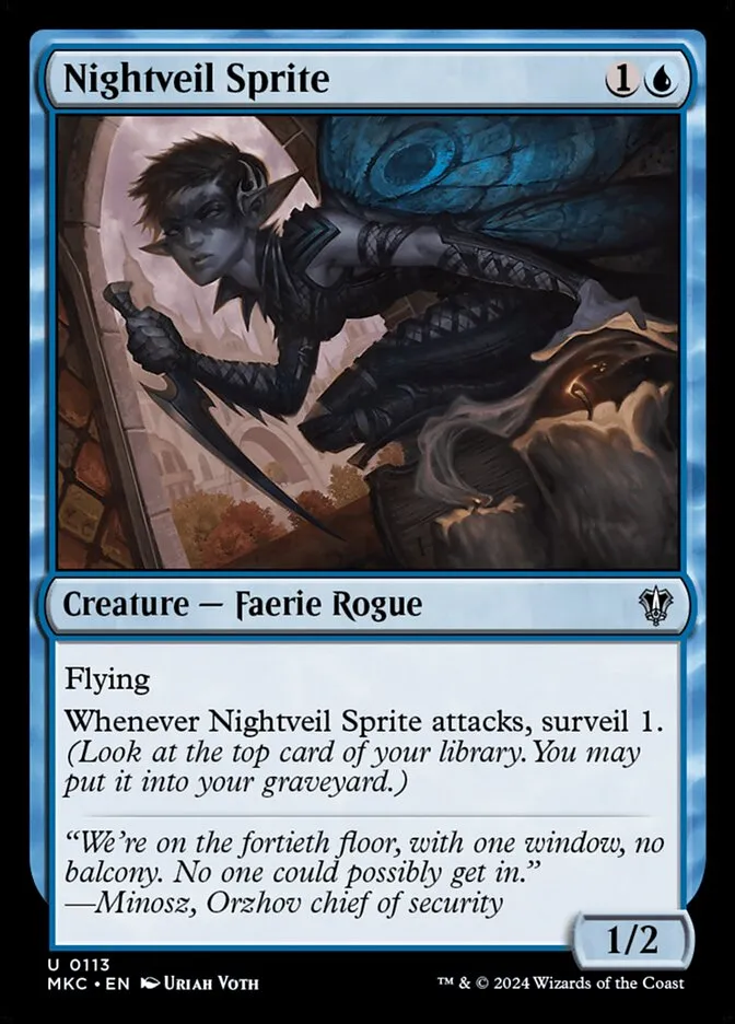 2024 Murders at Karlov Manor Commander Nightveil Sprite #113 uncommon card image