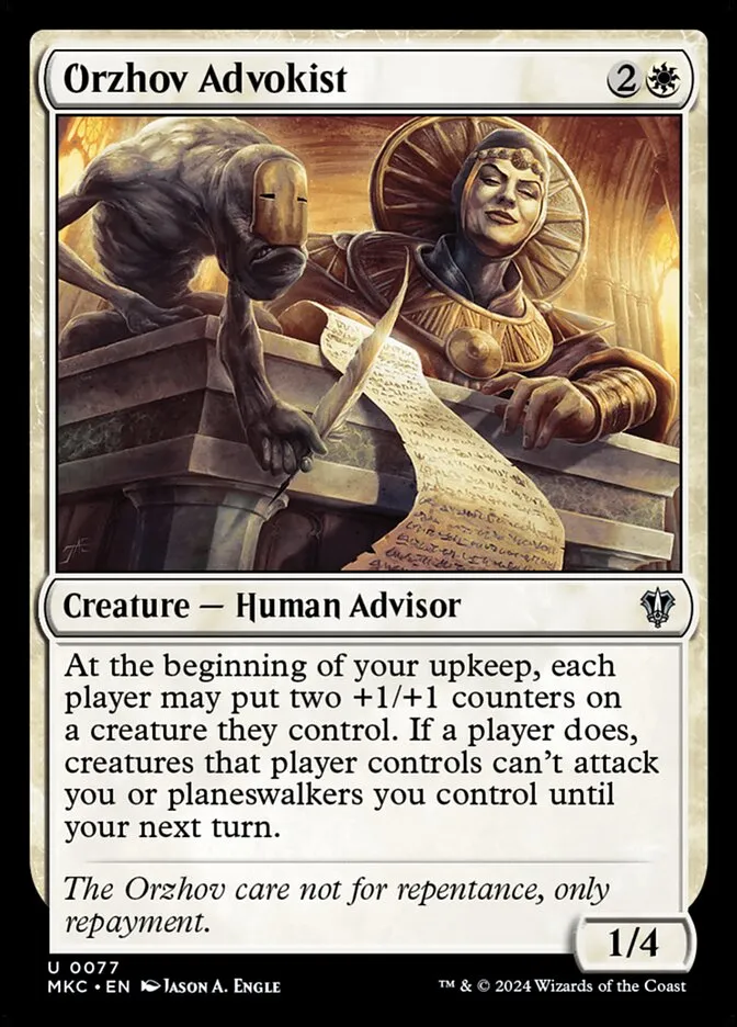 2024 Murders at Karlov Manor Commander Orzhov Advokist uncommon #77 uncommon card image