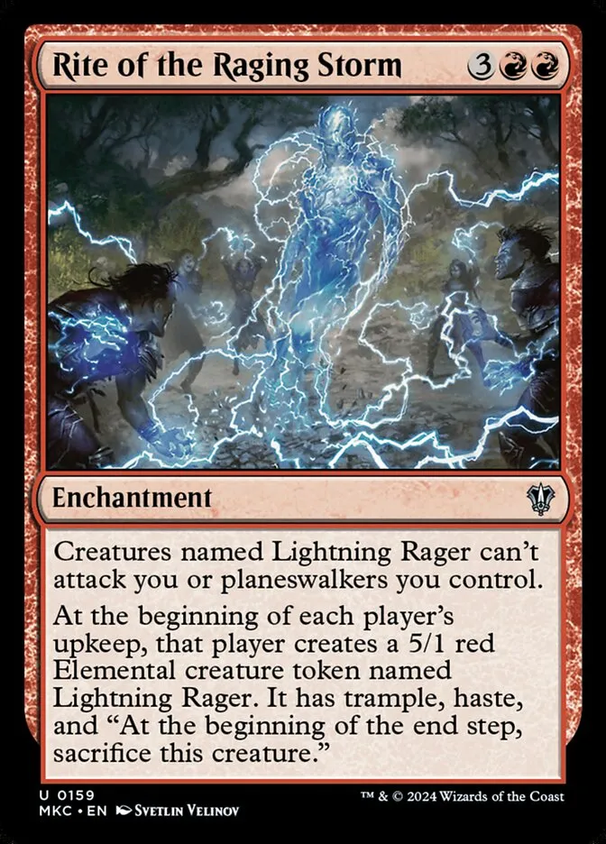 2024 Murders at Karlov Manor Commander Rite of the Raging Storm #159 uncommon card image