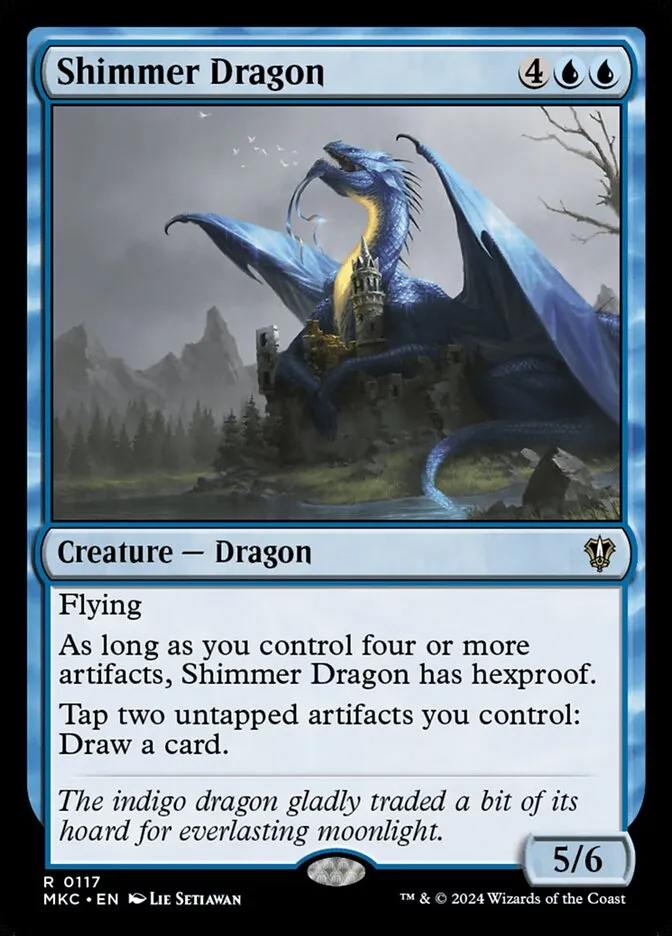 2024 Murders at Karlov Manor Commander Shimmer Dragon #117 rare card image