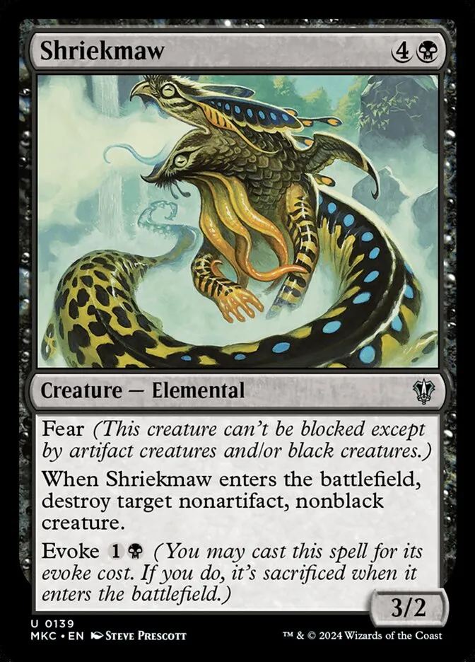 2024 Murders at Karlov Manor Commander Shriekmaw #139 uncommon card image
