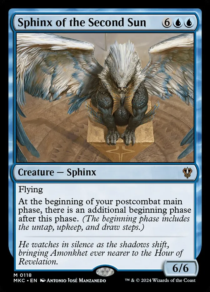 2024 Murders at Karlov Manor Commander Sphinx of the Second Sun #118 mythic card image