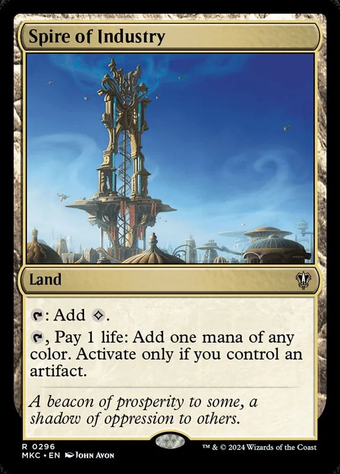 2024 Murders at Karlov Manor Commander Spire of Industry #296 rare card image