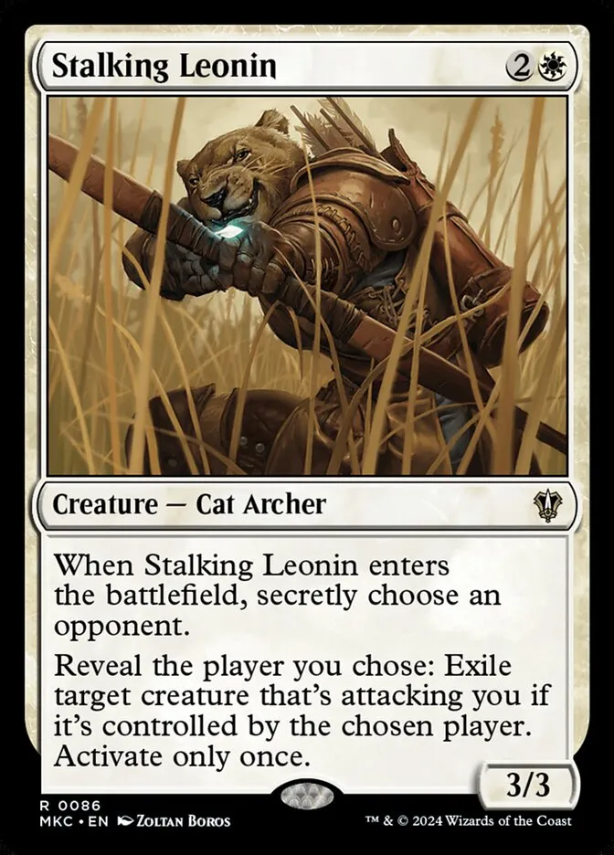 2024 Murders at Karlov Manor Commander Stalking Leonin #86 rare card image