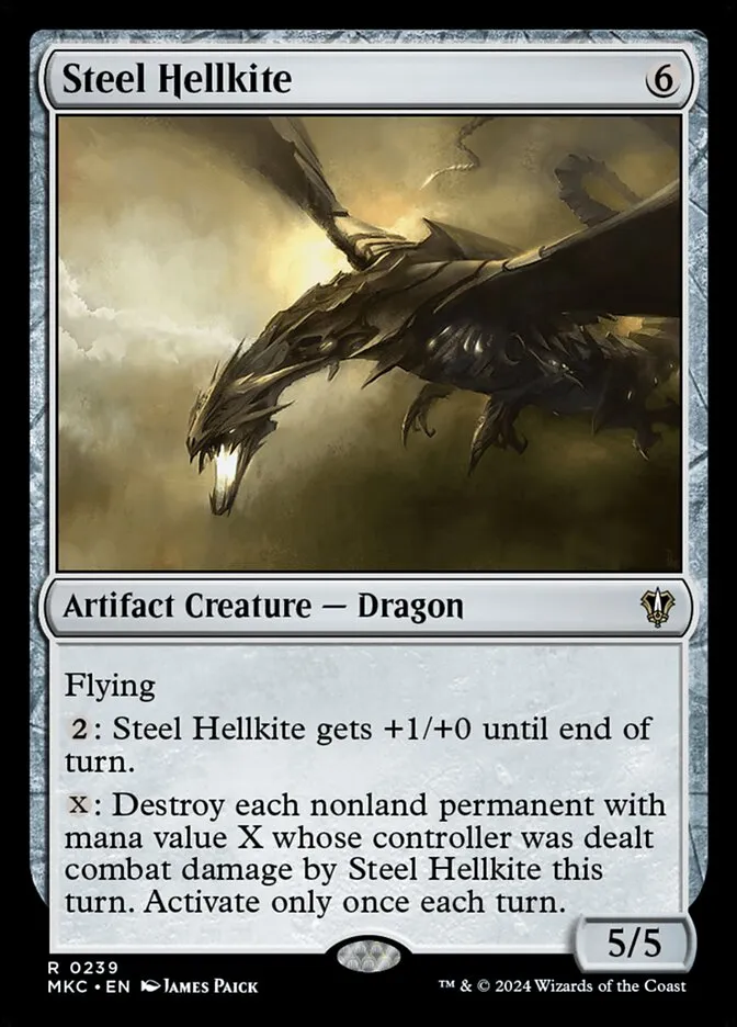 2024 Murders at Karlov Manor Commander Steel Hellkite #239 rare card image