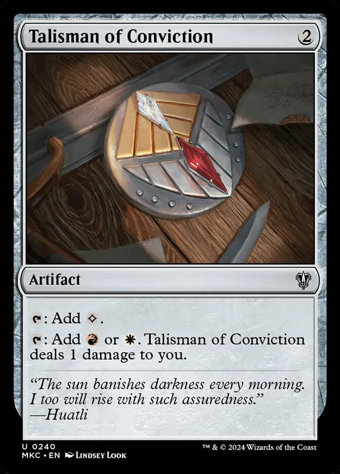 2024 Murders at Karlov Manor Commander Talisman of Conviction #240 uncommon card image